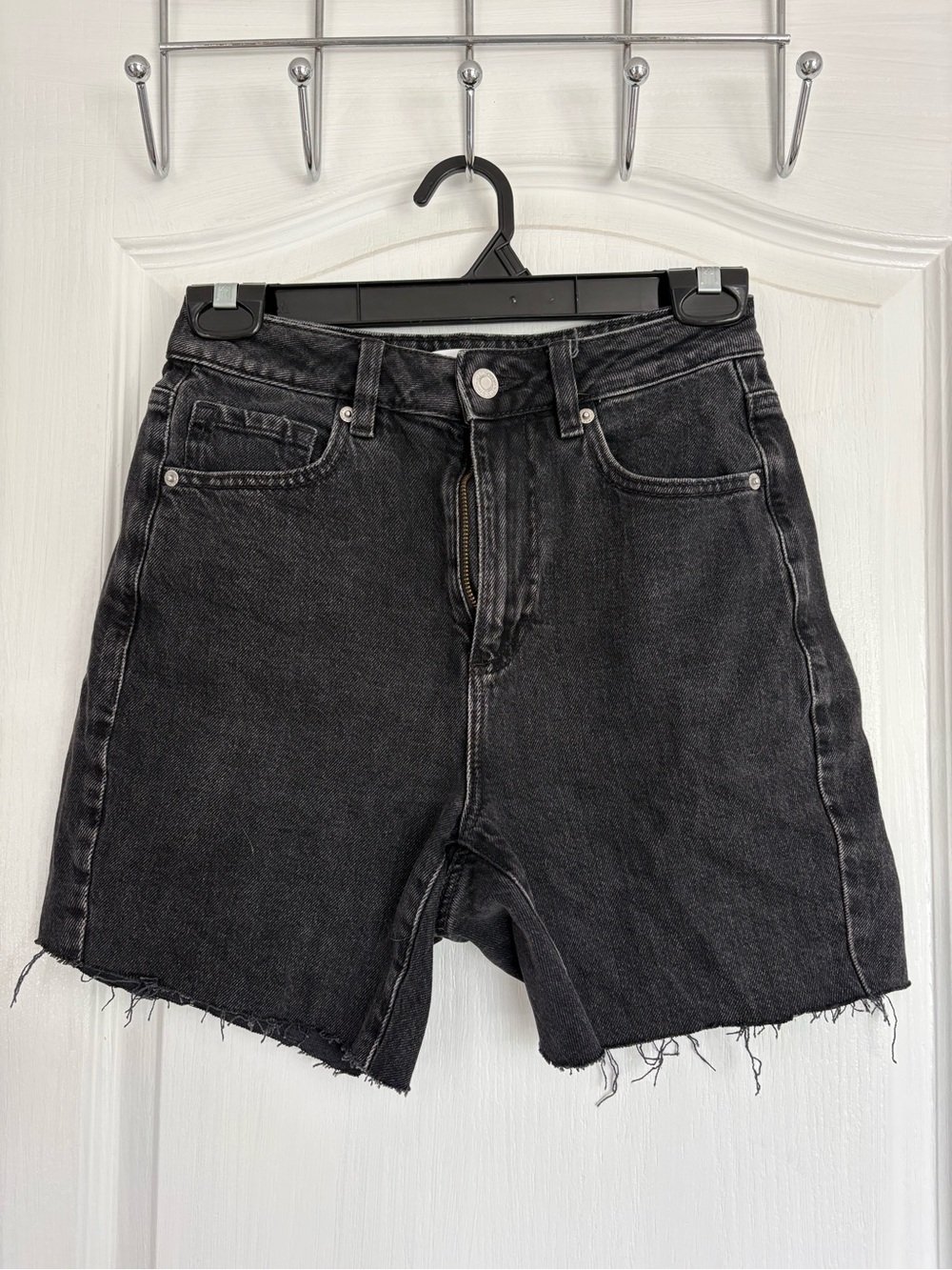 Dynamite Black High-Rise Cutoff Denim Shorts